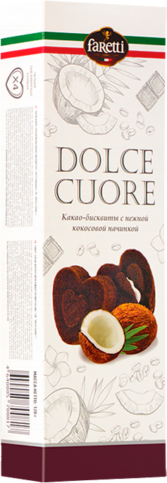 Пирожное «DOLCE CUORE» с нежной кокосовой начинкой 120 г - фото 1